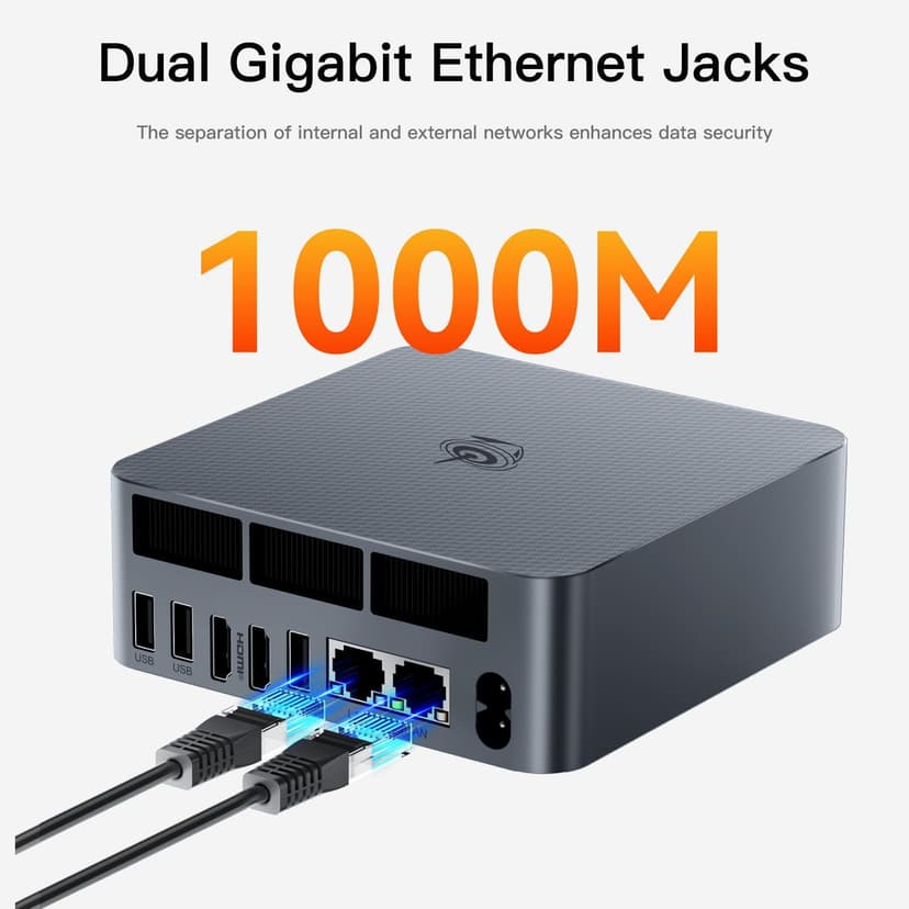 Beelink EQR6 AI Mini PC, AMD Ryzen 9 6900HX(6nm, 8C/16T) up to 4.9GHz, Mini Computer 32GB DDR5 RAM 1TB M.2 PCIE4.0 SSD, Micro PC 4K@60Hz Dual Display, Built-in PSU Copilot WiFi6/BT5.2/1000Mbps