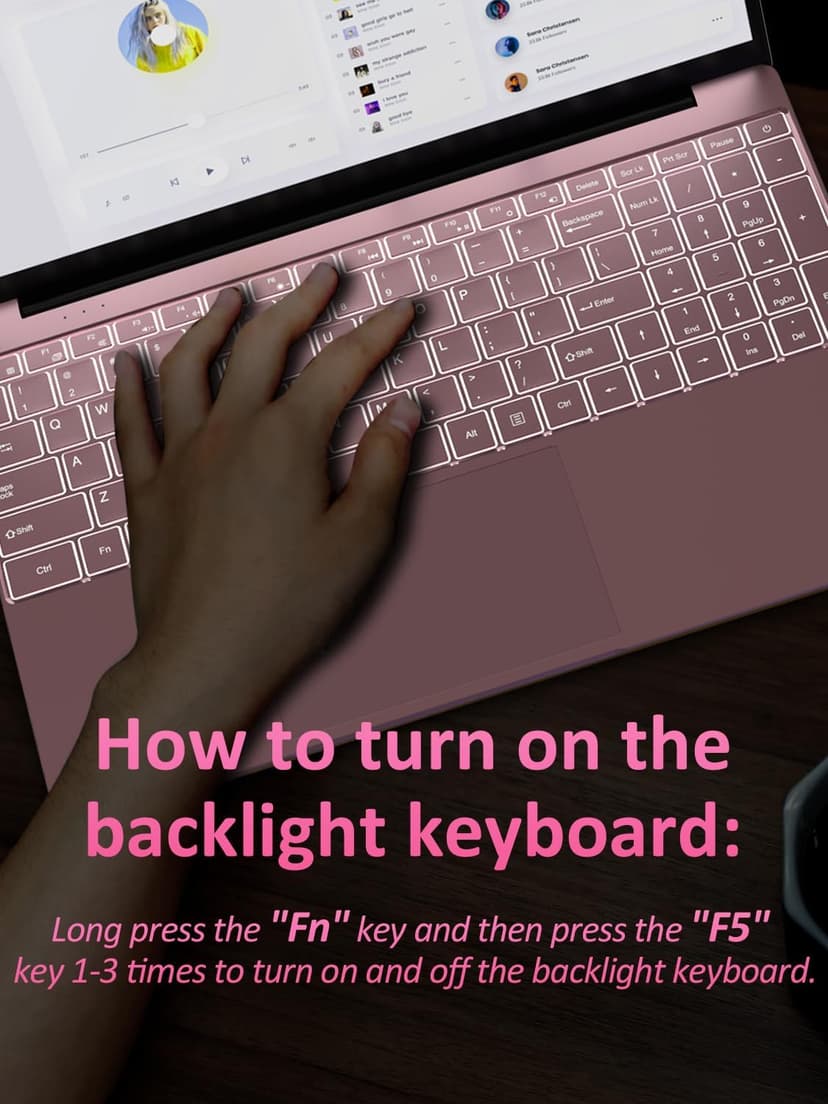 32GB RAM 1TB SSD Pink Laptops Computer, N150 up to 3.60GHz, 15.6" FHD Display, 8000mAh Battery, Backlit Keyboard, Fingerprint, Win11 Pro for School, Zoom, Streaming, and Travel 2 Year Warranty