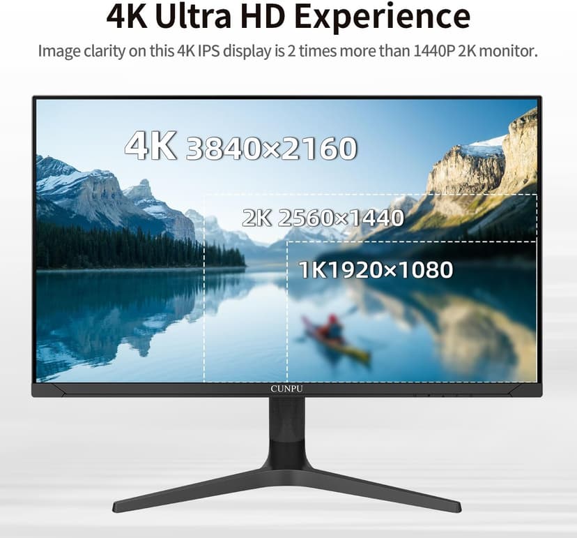 32 inch 4K UHD (3840 x 2160) Monitor IPS Ultra-Thin Computer Monitor 60Hz sRGB 100% Built-in Dual Speakers HDR10 VESA DisplayPort HDMI Height/Tilt/Pivot Adjustment