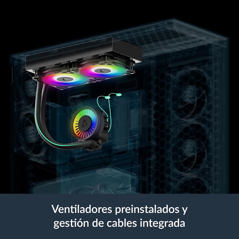 ARCTIC Liquid Freezer III Pro 240 A-RGB - 240 mm AIO CPU Cooler, Water Cooling, 38 mm Radiator, PWM Pump, VRM Fan, AMD AM5/AM4, Intel LGA1851/1700 Contact Frame - Black