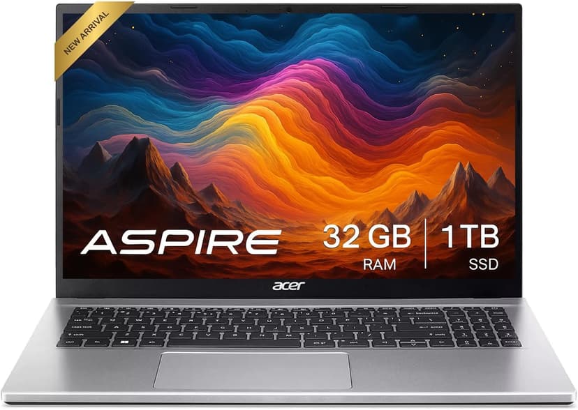 acer Aspire 3 Premium Laptop Computer Featuring Backlit Keyboard | AMD Ryzen 5 7430U CPU | 32GB RAM | 1TB SSD | 15.6" FHD Display | Fast Wi-Fi 6 | Webcam | Copilot AI Chat | Windows 11 Pro