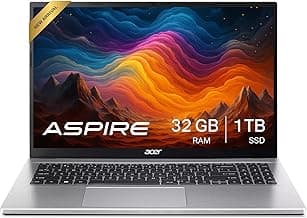 acer Aspire 3 Premium Laptop Computer Featuring Backlit Keyboard | AMD Ryzen 5 7430U CPU | 32GB RAM | 1TB SSD | 15.6" FHD Display | Fast Wi-Fi 6 | Webcam | Copilot AI Chat | Windows 11 Pro