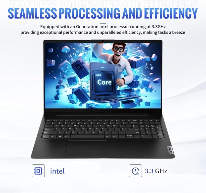 Lenovo V15 Business Laptop • 32GB RAM • 1TB SSD • Intel 4-core Processor • 15.6" FHD • Ethernet Port • HDMI • Windows 11 Pro • Sleek Design • Effortless Elegance
