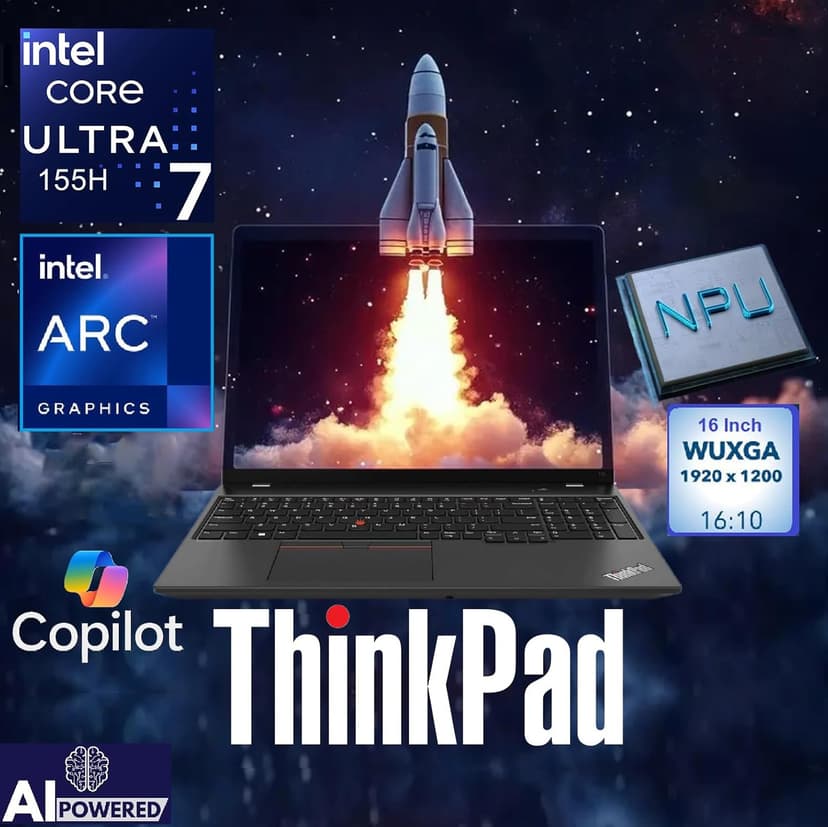 Lenovo ThinkPad E16 G2 Business Laptop Computer, Intel 16-Core Ultra 7 155H (Beat i7-13705H), 64GB DDR5 RAM, 2TB PCIe SSD, 16" FHD+, WiFi 6E, Backlit Keyboard, Fingerprint Reader, W11 Pro, Vent-Hear