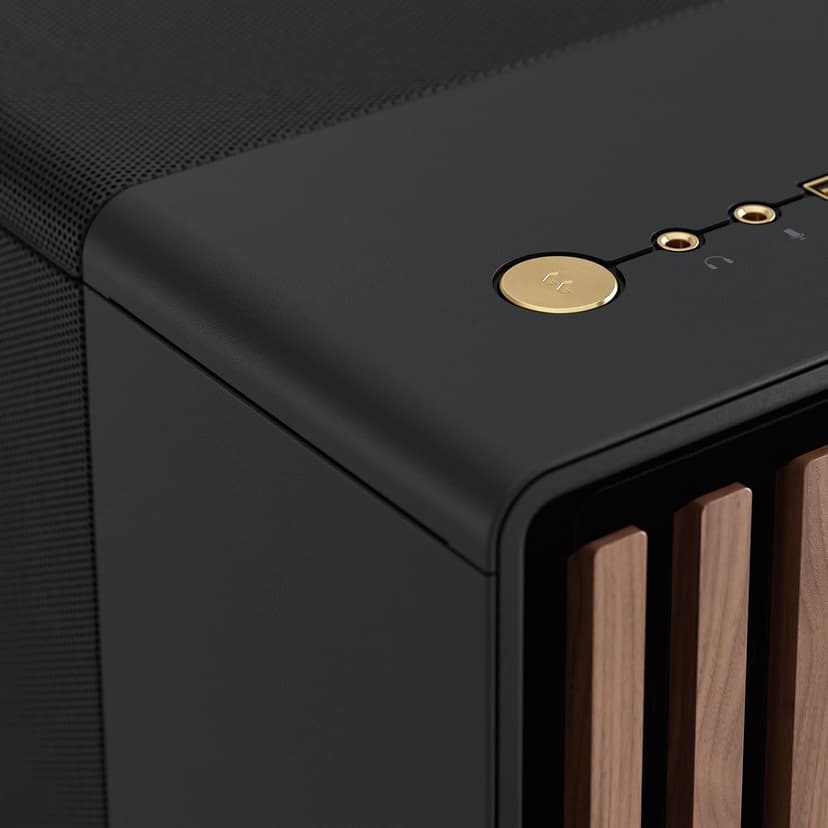 Fractal Design North - Genuine Walnut Wood Front - Mesh Side Panels - Two 140mm Aspect PWM Fans Included - Type C USB - ATX Airflow Mid Tower PC Gaming Case,Charcoal Black