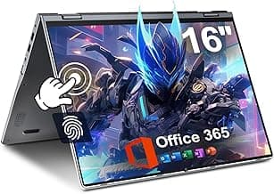 jumper 16 inch Convertible Laptop, 2 in 1 Laptop Computer with IPS FHD 360 Degree Touchscreen, 16GB DDR4 640GB Storage, Fingerprint Reader, WiFi 6, 53.2WH, Backlit Keyboard, Type-C, 1 Year Office 365