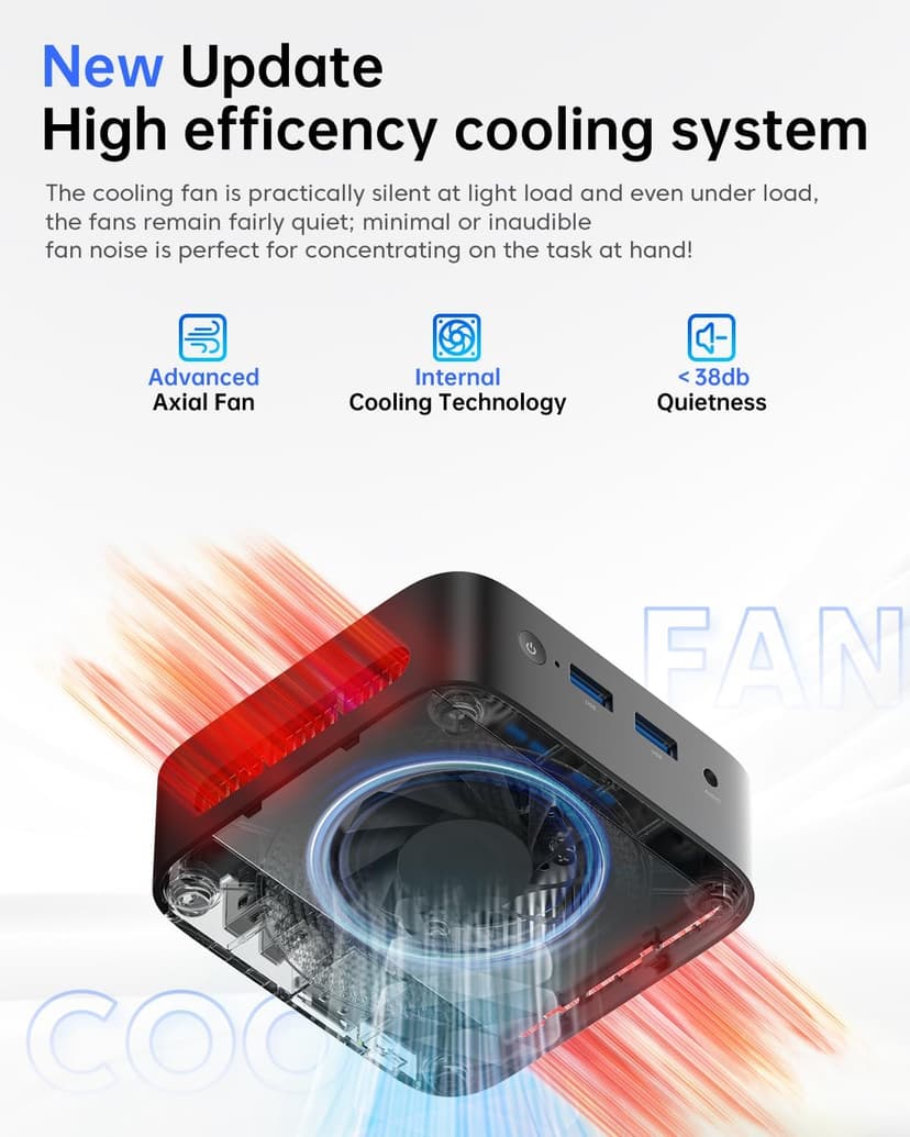 ACEMAGIC Black Vista V1 N97 Mini PC,16GB DDR4 RAM 512GB SSD Mini Computers, 12th Gen N97(Beat N100/N95, up to 3.6GHz) 4K Dual Display/WiFi for Home/Office,Win 11 Pro Small Desktop Computer