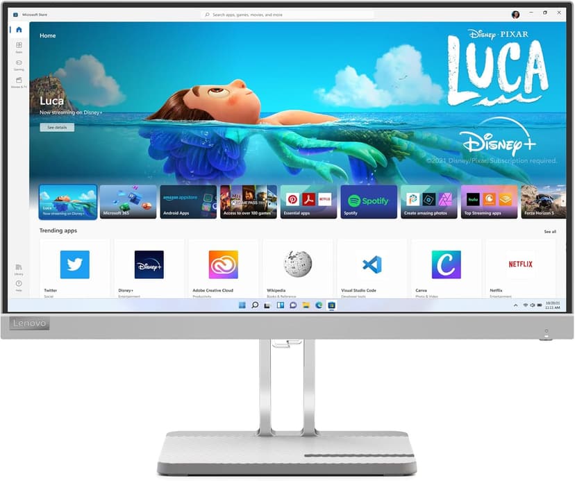 Lenovo L22e-40 Monitor, 21.45” FullHD Resolution, 250 nits Brightness, 75Hz Refresh Rate, AMD FreeSync, HDMI and VGA Ports, Tilt-Adjustable Stand, Natural Low Blue Light, Cloud Grey