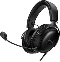 HyperX Cloud III – Wired Gaming Headset, PC, PS5, Xbox Series X|S, Angled 53mm Drivers, DTS Spatial Audio, Memory Foam, Durable Frame, Ultra-Clear 10mm Mic, USB-C, USB-A, 3.5mm – Black