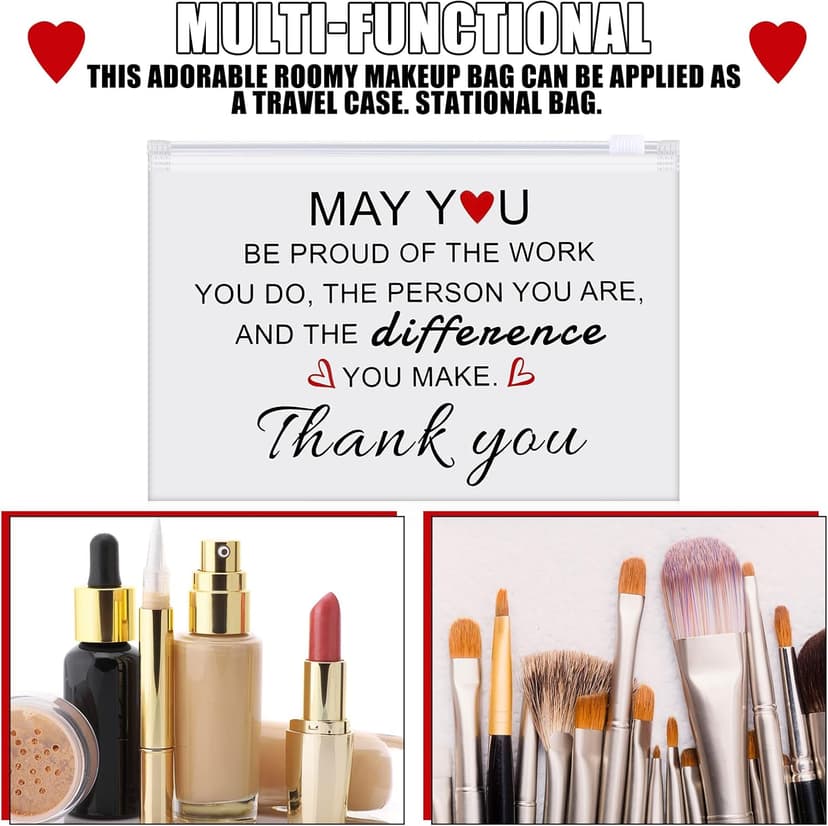 Sunnyray 60 Pcs Housekeeping Week Gifts Bulk 2025 Appreciation Gift Makeup Cosmetic Bag Bulk Thanks for Women Nurse Teacher Social Worker(Be Proud of the Work You Do)