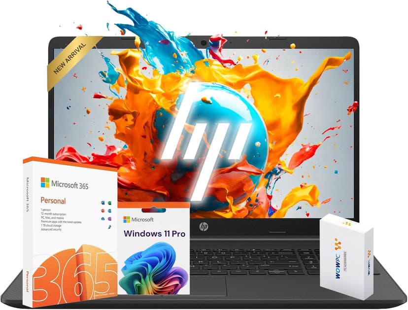 HP 15 Laptop for Home or Work, Windows 11 Pro with Microsoft Office 365, 15.6" FHD LED Display, 16GB RAM, 1TB SSD, Copilot AI-Ready, AMD Powerful Processor, Ethernet Port, SD Card Reader, WOWPC USB