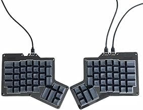 Apos ErgoDox 76 "Hot DOX V2 Split Ergonomic Mechanical Keyboard — Ortholinear, Indicator Screen, QMK/VIA Firmware, RGB, USB-C, PBT Keycaps, Hotswap (Dark - Kailh Rose Red Switches)