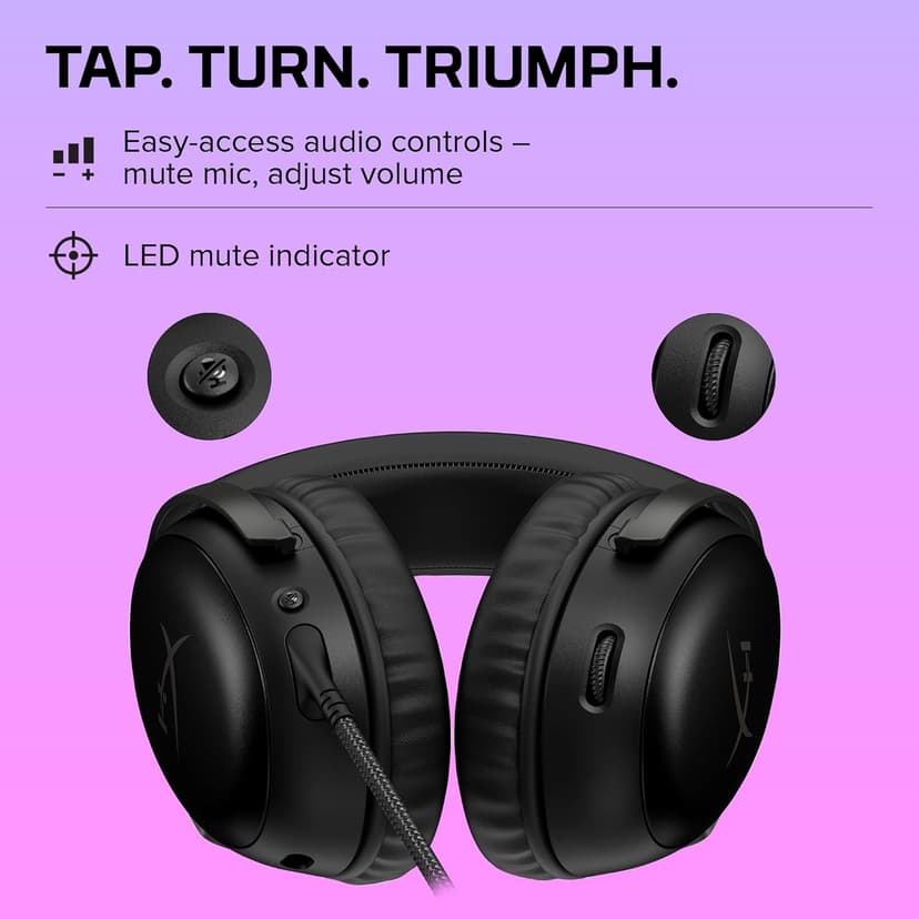 HyperX Cloud III – Wired Gaming Headset, PC, PS5, Xbox Series X|S, Angled 53mm Drivers, DTS Spatial Audio, Memory Foam, Durable Frame, Ultra-Clear 10mm Mic, USB-C, USB-A, 3.5mm – Black