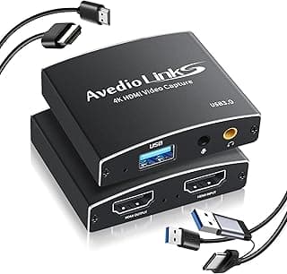 4K HDMI Video Capture Card, avedio links Video Capture Card 1080P 60FPS,USB C/A 3.0 Game Capture Card for Streaming Works for PS5 PC Switch Camera OBS (Black)
