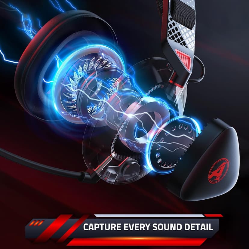PH3 Wireless Gaming Headset for PS5, PS4, Switch, PC, Mac, Wireless Gaming Headphones with Microphone, Low Latency 2.4GHz Bluetooth Over Ear Headphones with Lossless Audio, 50Hrs Battery, Black