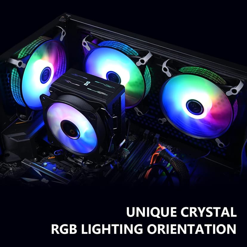 DS RGB Fans, 120mm 6 Pack Case Cooling LED Fans for White Black PC Case, CPU Cooler and Radiators System (DK Series)