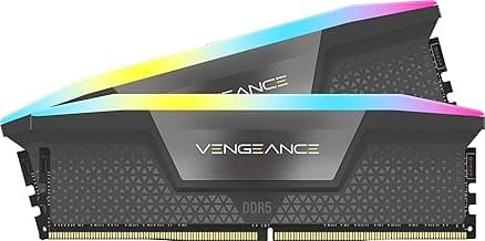 CORSAIR Vengeance RGB DDR5 RAM 64GB (2x32GB) 6000MHz CL38-44-44-96 1.35V AMD Expo Intel XMP 3.0 Desktop Computer Memory – Gray (CMH64GX5M2B6000Z38)