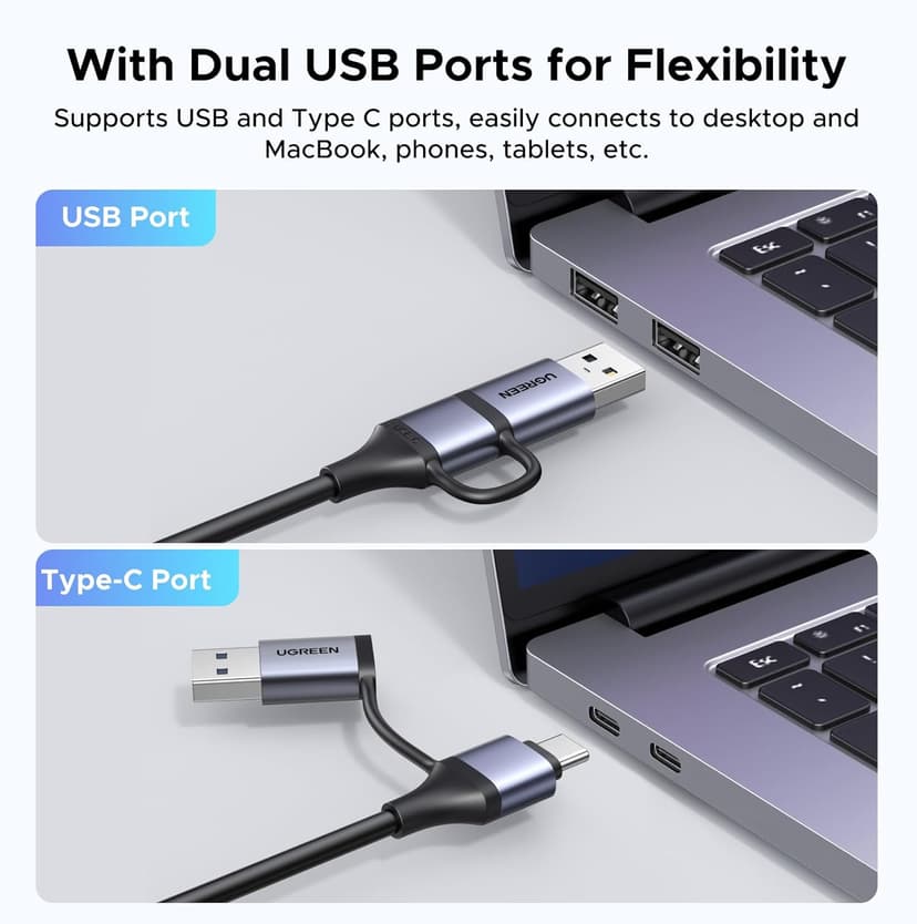 UGREEN 2K@30Hz Video Capture Card HDMI to USB 3.0 A and USB C Capture Device, 4K Input 1080P 60FPS with Low Latency for Streaming Game Recording Compatible with Switch 2/Xbox/PS4/PS5/PC/Camera