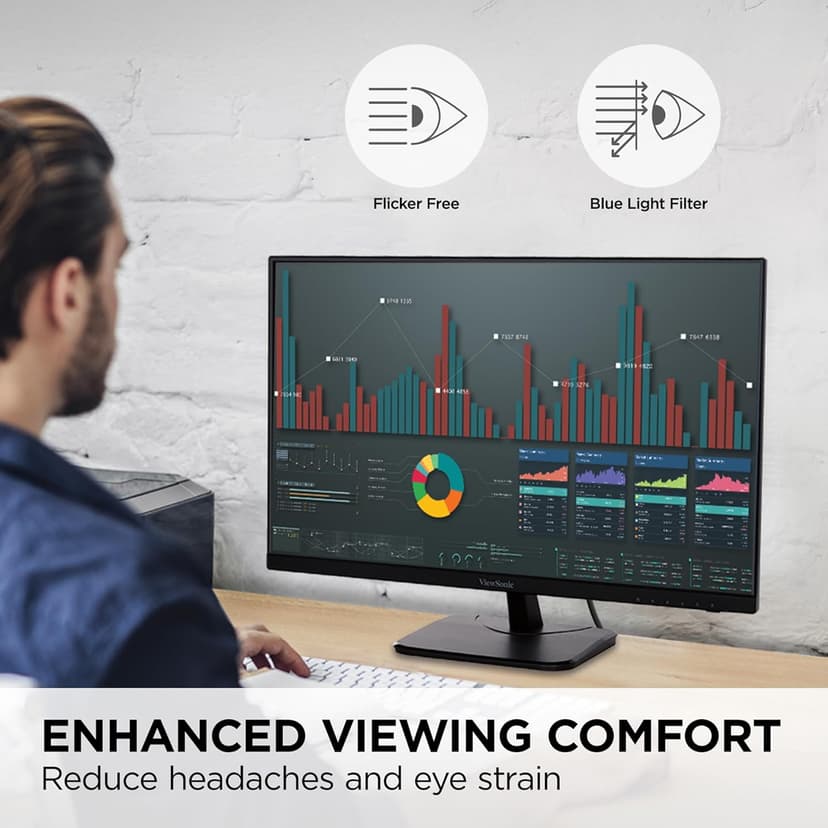 ViewSonic VA2756-4K-MHD 27 Inch IPS 4K Monitor with Ultra-Thin Bezels, HDMI and DisplayPort Inputs for Home and Office