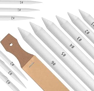 Jeimier 12 Pcs Blending Stumps for Drawing, Tortillions Blending Sticks for Beginner Drawing, Art Blenders, Blending Tools Paper Stumps for Shading Completed, Blending Pencil for Sketching, Softness