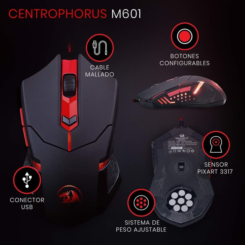 Redragon S101 Gaming Keyboard, M601 Mouse, RGB Backlit Gaming Keyboard, Programmable Backlit Mouse, Value Combo Set [New Version]