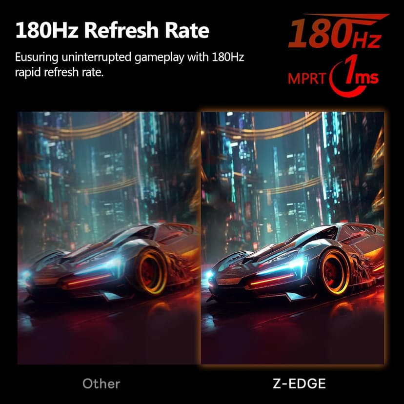 Z-Edge UG24 24-inch Curved Gaming Monitor 180Hz Refresh Rate, 1ms MPRT, FHD 1080 Gaming Monitor, R1650 Curved