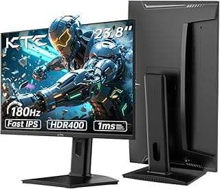 24 inch Gaming Monitor QHD 180Hz, Fast IPS 1440p Computer Monitor, Up to 185Hz, 1ms, G-Sync/FreeSync, HDR400, Height Adjustable, 2 x HDMI, 1 x DP H24T7