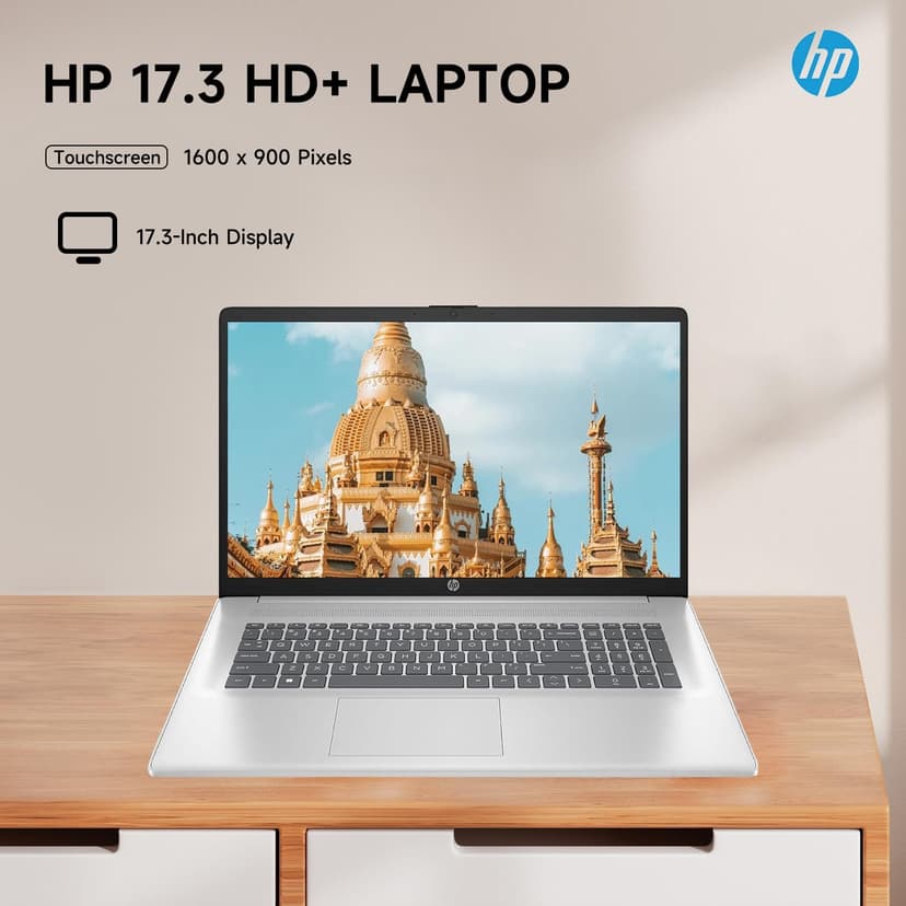 HP Premium 17.3" Touchscreen Laptop, 8-Cores Intel Core i3-N305, 32GB RAM, 128GB eMMC + 1TB SSD, Webcam, HDMI, Wi-Fi 6, Windows 11 S, Silver