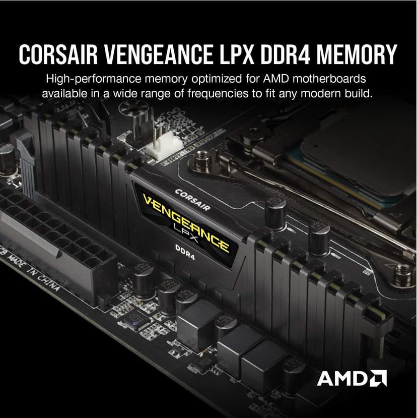 CORSAIR VENGEANCE LPX DDR4 RAM 64GB (2x32GB) 3600MHz CL18-22-22-42 1.35V Intel AMD Desktop Computer Memory - Black (CMK64GX4M2D3600C18)