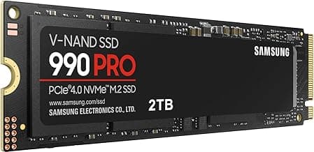 Samsung 990 PRO SSD NVMe M.2 PCIe Gen4, M.2 2280 Internal Solid State Hard Drive, Seq. Read Speeds Up to 7,450 MB/s for High End Computing, Gaming, and Heavy Duty Workstations, MZ-V9P2T0B/AM