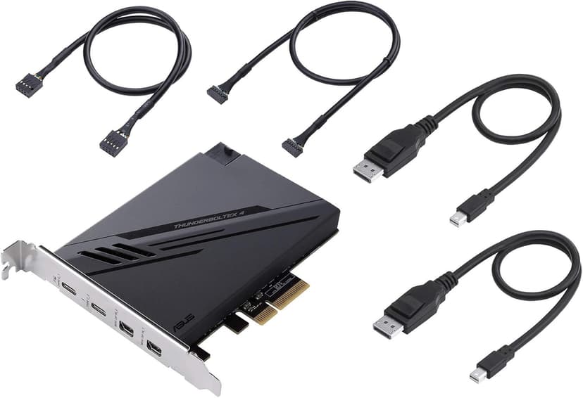 ASUS ThunderboltEX 4 with Intel® Thunderbolt™ 4 JHL 8540 Controller, 2 USB Type-C Ports, up to 40Gb/s bi-Directional Bandwidth, DisplayPort 1.4 Support, up to 100W Quick Charge, Black