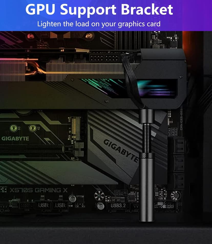 GPU Support Bracket, Gpu Anti Sag Bracket, Graphics Card GPU Brace Support, Video Card Sag Holder Bracket, GPU Stand with Magnet & Non-Slip Sheet, L(74-120mm)