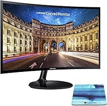 SAMSUNG 27 Inch Curved Computer Monitor, LC27F390FHNXZA LED 60Hz Full HD 1080P Gaming Slim Design for Home &Office, Wholesalehome Mouse Pad Included