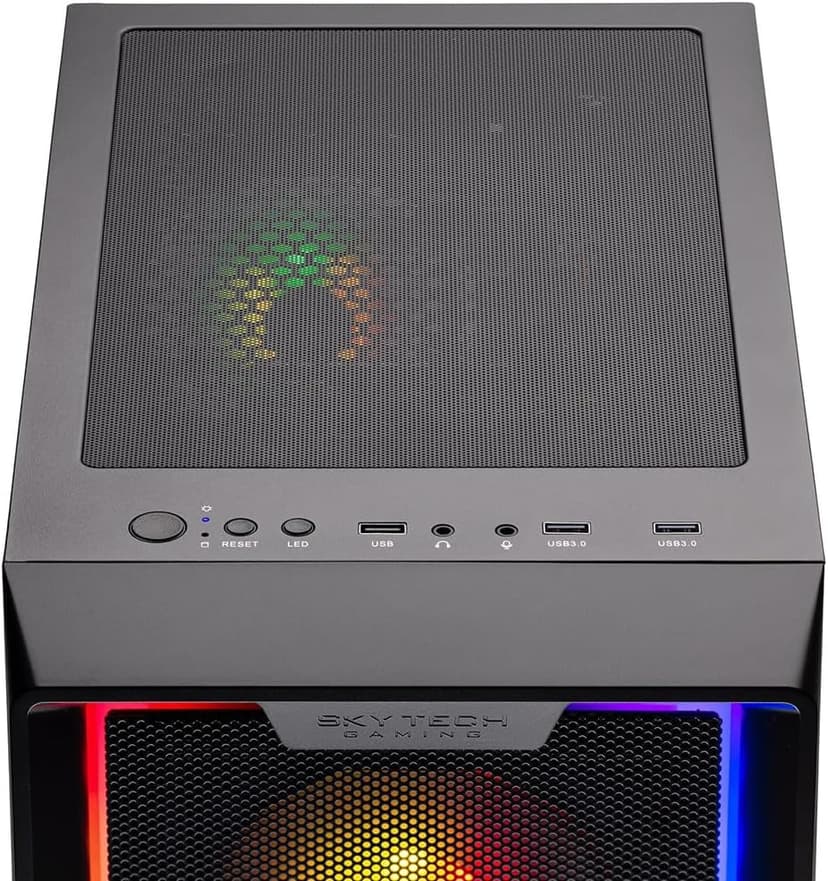 Skytech Nebula Gaming PC Desktop, Ryzen 7 7700 3.8 GHz (5.3GHz Turbo), NVIDIA RTX 5060 8GB, 1TB NVMe SSD, 16GB DDR5 RAM 6000, 650W Gold PSU, Wi-Fi, Win 11