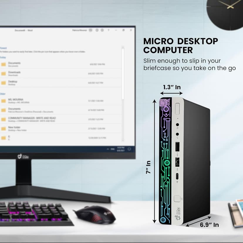 BTO HP RGB G4 Mini PC - Intel Core i5-8th Gen Upto 3.50Ghz | 32GB DDR4 Ram | 1TB NVMe SSD | New Dual FHD 24-inch Monitors | Windows 11 Pro | RGB Keyboard Set | Micro pc Home/Office (Renewed)