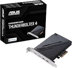 ASUS ThunderboltEX 4 with Intel® Thunderbolt™ 4 JHL 8540 Controller, 2 USB Type-C Ports, up to 40Gb/s bi-Directional Bandwidth, DisplayPort 1.4 Support, up to 100W Quick Charge, Black