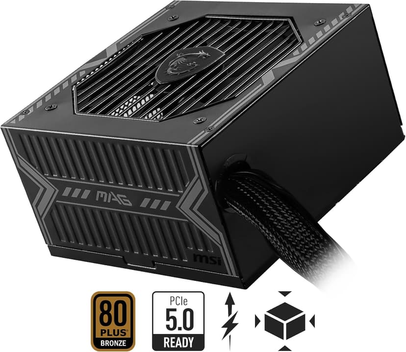 MSI MAG A750BN PCIE 5 Gaming Power Supply - PCIE 5.1 Ready - 80 Plus BronzeCertified 750w - Compact Size - ATX PSU