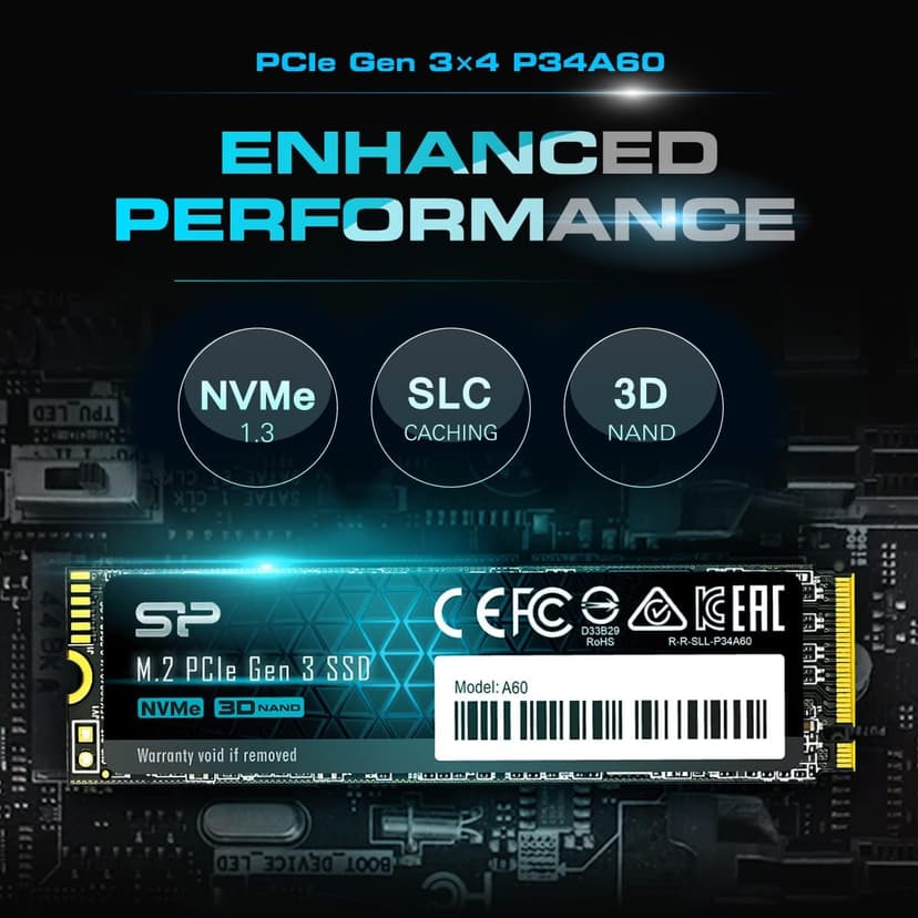 Silicon Power 1TB - NVMe M.2 PCIe Gen3x4 2280 SSD (SP001TBP34A60M28)