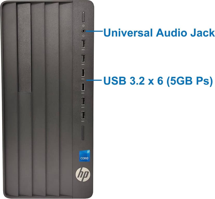 HP 290 G9 Pro Tower Desktop, Intel Core i7-12700K, 32GB RAM, 1TB NVMe SSD, USB C, HDMI, VGA, Built in Wi-Fi, Bluetooth, Windows 11 Pro, Black Computer
