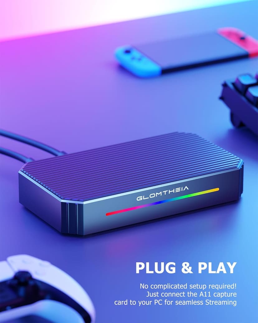 4K Capture Card for Streaming on PC,PS5/Pro,Xbox Series X/S,Switch, Stream/Record/Passthrough in 4K30 or 1080p120 HDR, HDMI 2.0, USB C 3.0 Video Game Capture Card
