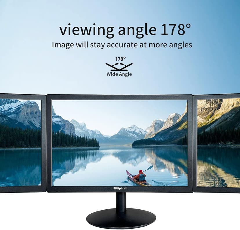15.6 Inch Small PC Monitor, FHD VA 1080P Desktop Display with 1920x1080 99% sRGB HDMI VGA Ports, VESA Mounting, LED Monitor for PC, Laptop and Computer, Black