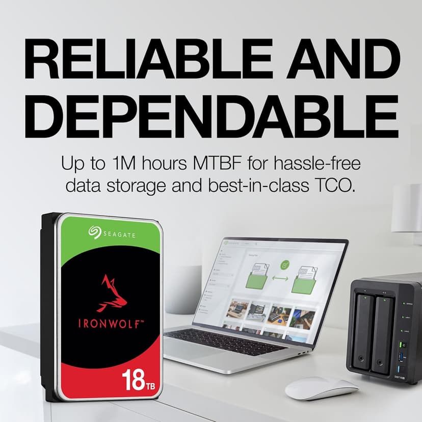 Seagate IronWolf 10TB NAS Internal Hard Drive HDD – 3.5 Inch SATA 6Gb/s 7200 RPM 256MB Cache RAID Network Attached Storage Home Servers - (ST10000VN0008)