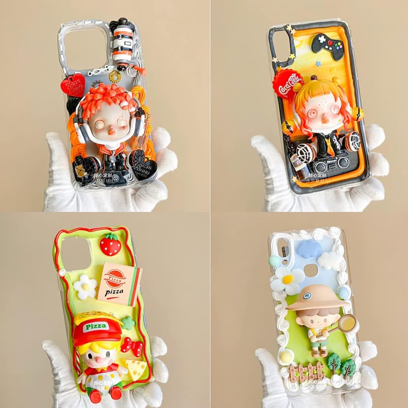 ASTRYAS Decoden Fake Cream Glue, 9 PCS Simulation Whipped Cream Clay Glue DIY Phone Case Kit Silicone Cream Adhesive Set with Plastic Decorating Mouth for Phone Handmade Craft,Crystal