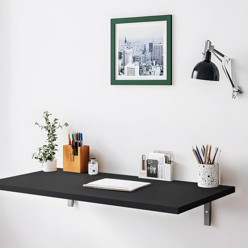 Kaboon 36x20 inch Black Table Top Universal, Solid One-Piece Desktop, Reversible Melamine Countertop, Double Desks, L-Desk DIY