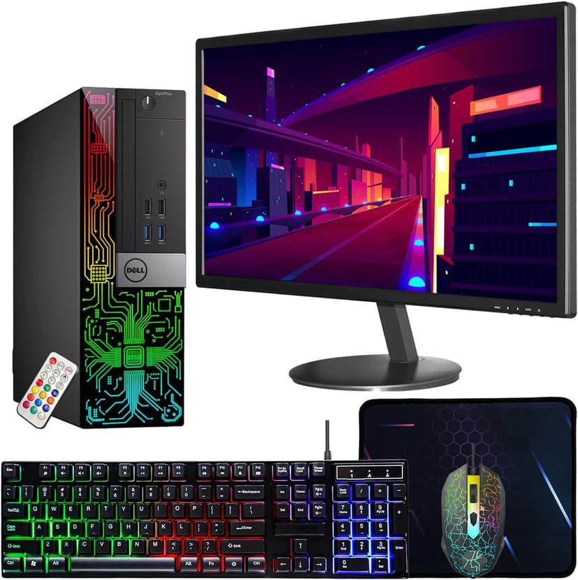 Dell OptiPlex 5050 Desktop Computers with 24 inch Monitor PC Bundle, 16GB DDR4 Ram 512GB M.2 NVMe SSD, WiFi, Bluetooth, i5-6500 3.2GHz, HDMI, Windows 10 Pro (Renewed)