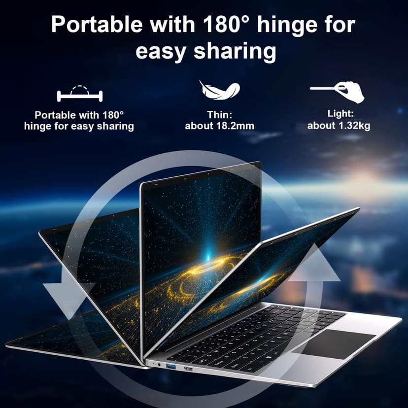 2025 14 Inch Laptop Computer Win 11 8GB+256GB SSD Up to 1TB SSD Expand Laptops N4020 Up to 2.8Ghz DDR4 1080p FHD Dual WiFi BT4.2 with Webcam Screen Projection Function for Business Student--Silver