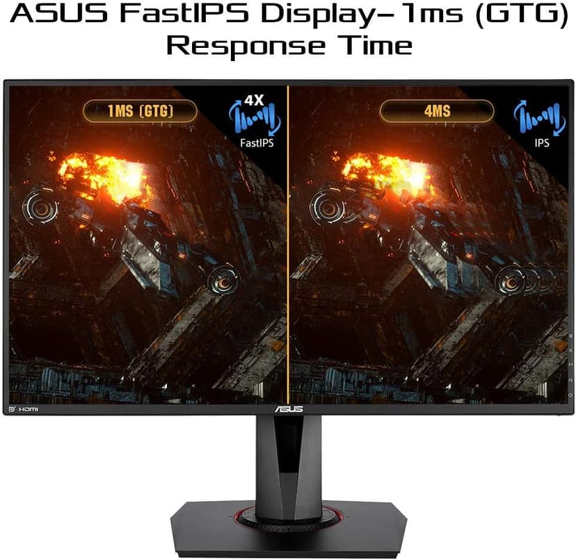 ASUS TUF Gaming VG279QM 27” HDR Monitor, 1080P Full HD (1920 x 1080), Fast IPS, 280Hz, G-SYNC Compatible, Extreme Low Motion Blur Sync (ELMB SYNC), 1ms, DisplayHDR 400,, BLACK