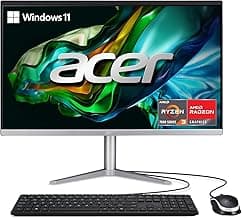 Acer Aspire C24-1300-UR31 AIO Desktop | 23.8" Full HD IPS Display | AMD Ryzen 3 7320U Quad-Core Processor | AMD Radeon 610M Graphics | 8GB LPDDR5 | 512GB PCIe SSD | Wi-Fi 6E | Windows 11 Home,Black