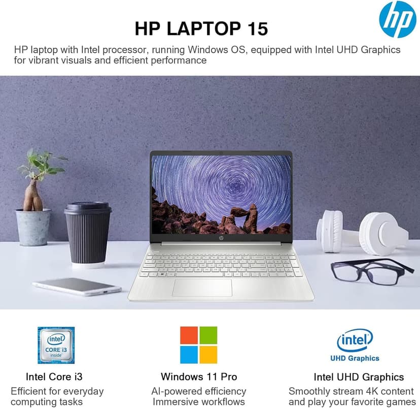 HP Flagship 15.6" HD Touchscreen Laptop Computer, 6-Core Intel i3 Processor, 16GB RAM, 1TB Storage (500GB SSD + 500GB Ext), Wi-Fi, Long Battery, HubxcelAccessory, Lifetime Office 2024, Win 11 Pro