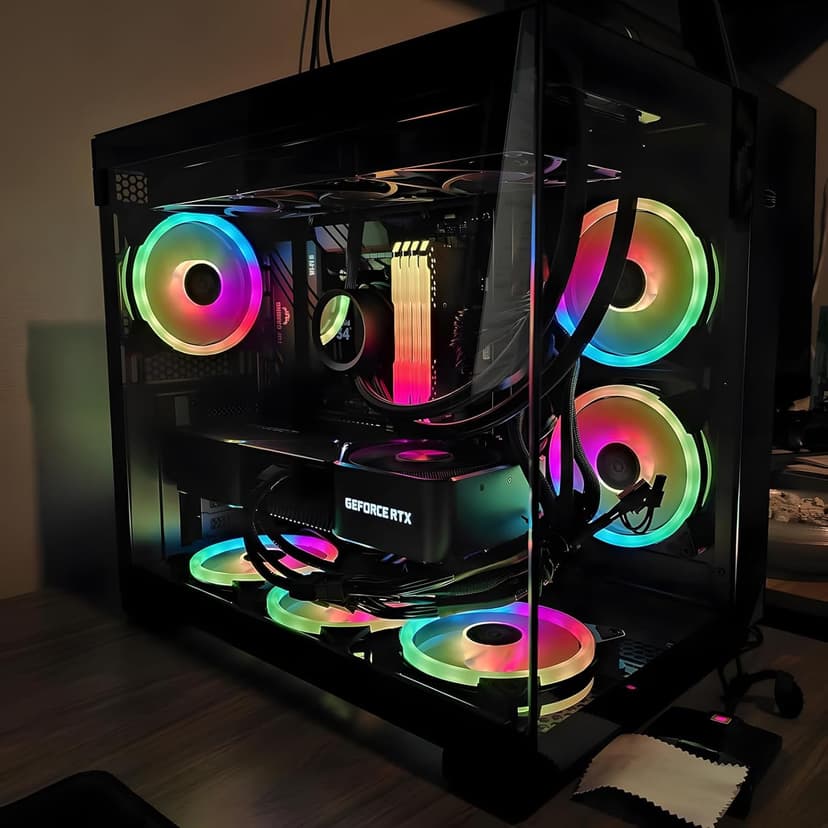 PCCOOLER C3T500 ARGB PC Case Mid Tower Desktop Computer Gaming Superior Case for ATX/M-ATX/ITX with 6 ARGB Case Fans,Column-Free Design,360MM Radiator&400MM GPU Support,Easy Installation (Black)